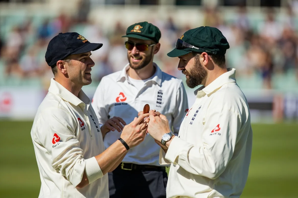 Two cricket captains at the toss